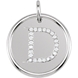 Picture of 0.10 Total Carat Initial Round Diamond Pendant