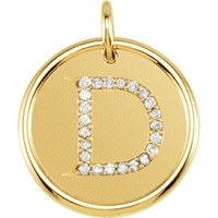 Picture of 0.10 Total Carat Initial Round Diamond Pendant