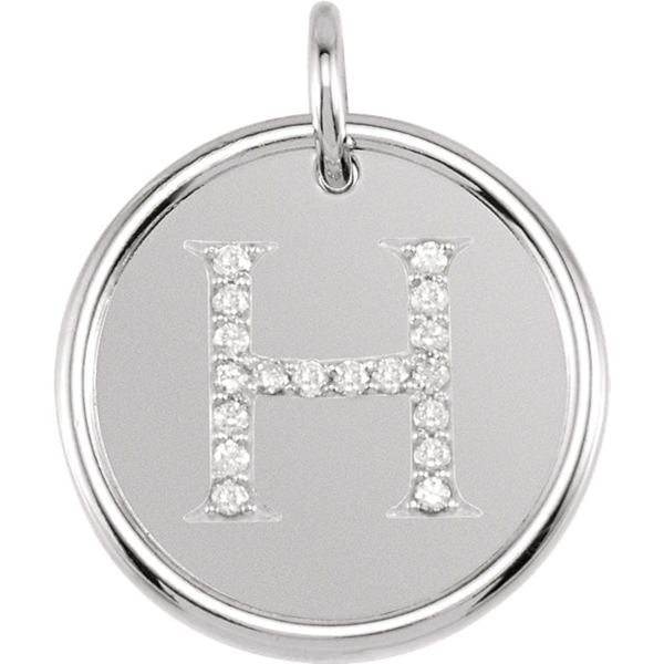 Picture of 0.10 Total Carat Initial Round Diamond Pendant