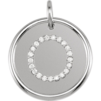 Picture of 0.10 Total Carat Initial Round Diamond Pendant