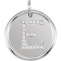 Picture of 0.10 Total Carat Initial Round Diamond Pendant