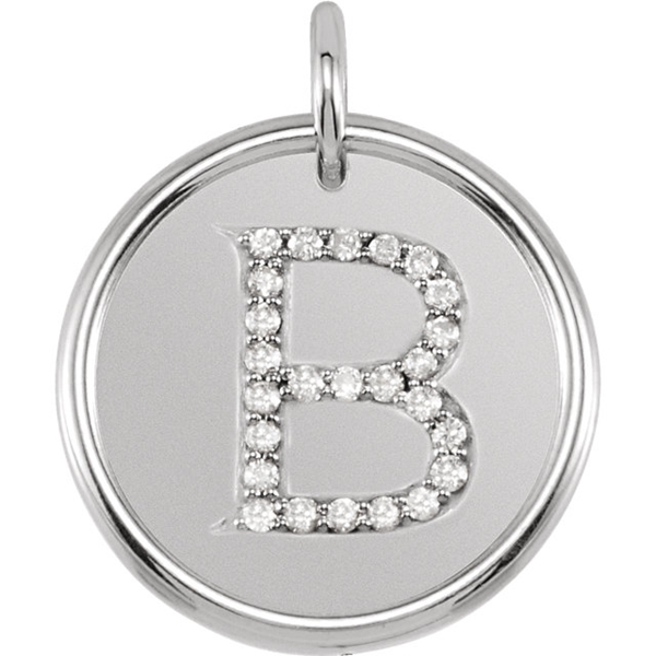 Picture of 0.13 Total Carat Initial Round Diamond Pendant