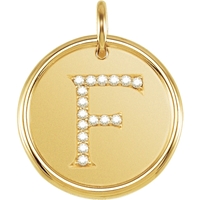 Picture of 0.08 Total Carat Initial Round Diamond Pendant