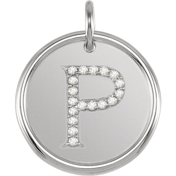 Picture of 0.10 Total Carat Initial Round Diamond Pendant