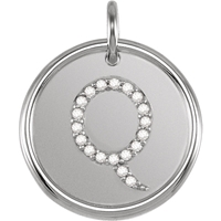 Picture of 0.10 Total Carat Initial Round Diamond Pendant