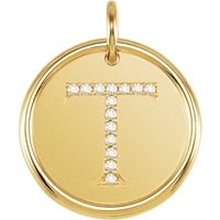 Picture of 0.07 Total Carat Initial Round Diamond Pendant