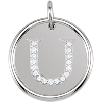 Picture of 0.08 Total Carat Initial Round Diamond Pendant