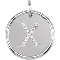 Picture of 0.06 Total Carat Initial Round Diamond Pendant