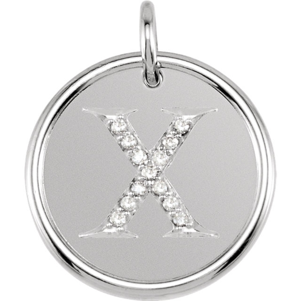 Picture of 0.06 Total Carat Initial Round Diamond Pendant