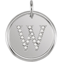 Picture of 0.10 Total Carat Initial Round Diamond Pendant