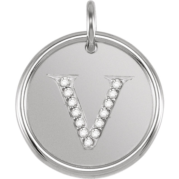 Picture of 0.06 Total Carat Initial Round Diamond Pendant