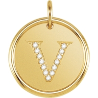 Picture of 0.06 Total Carat Initial Round Diamond Pendant