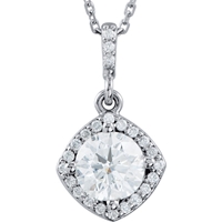 Picture of 0.38 Total Carat Halo Round Diamond Necklace