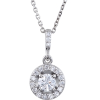 Picture of 0.50 Total Carat Halo Round Diamond Necklace