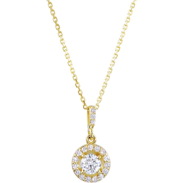 Picture of 0.50 Total Carat Halo Round Diamond Necklace