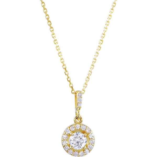 Picture of 0.75 Total Carat Halo Round Diamond Necklace