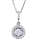 Picture of 1.00 Total Carat Halo Round Diamond Necklace