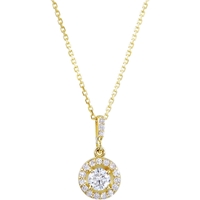Picture of 1.00 Total Carat Halo Round Diamond Necklace