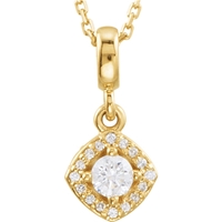 Picture of 0.20 Total Carat Halo Round Diamond Necklace