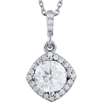 Picture of 0.63 Total Carat Halo Round Diamond Necklace