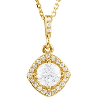 Picture of 0.38 Total Carat Halo Round Diamond Necklace