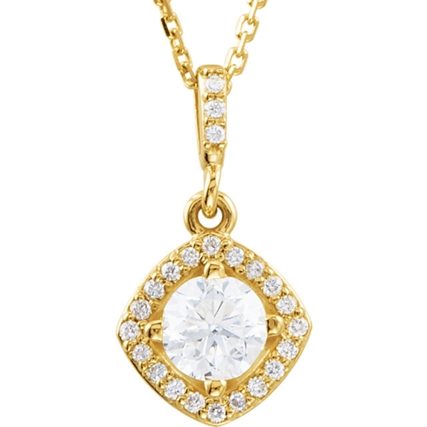 Picture of 0.38 Total Carat Halo Round Diamond Necklace