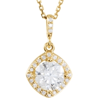 Picture of 1.17 Total Carat Halo Round Diamond Necklace