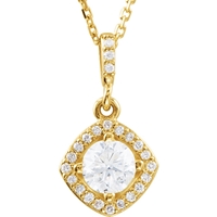 Picture of 0.63 Total Carat Halo Round Diamond Necklace