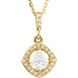 Picture of 0.63 Total Carat Halo Round Diamond Necklace