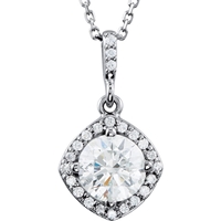 Picture of 1.17 Total Carat Halo Round Diamond Necklace