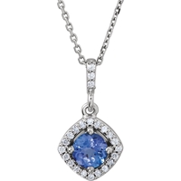 Picture of 0.13 Total Carat Halo Round Diamond Necklace