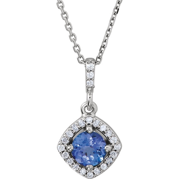 Picture of 0.13 Total Carat Halo Round Diamond Necklace
