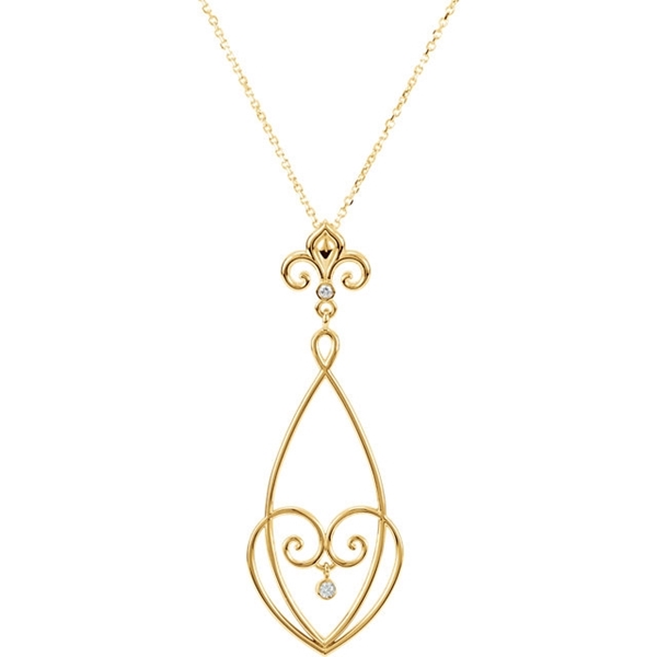 Picture of 0.05 Total Carat Floral Round Diamond Necklace