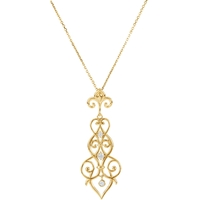Picture of 0.17 Total Carat Floral Round Diamond Necklace