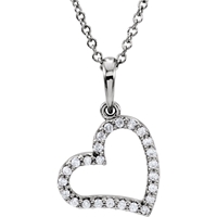 Picture of 0.13 Total Carat Heart Round Diamond Necklace