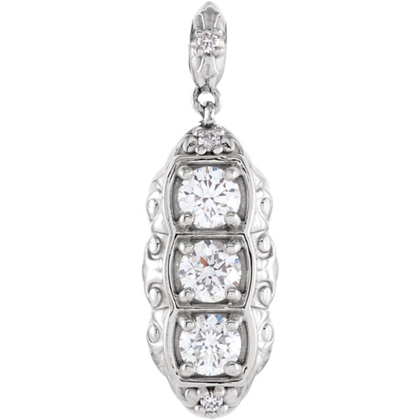 Picture of 0.33 Total Carat Three Stone Round Diamond Pendant