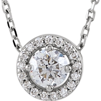 Picture of 0.30 Total Carat Halo Round Diamond Necklace