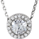 Picture of 0.38 Total Carat Halo Round Diamond Necklace