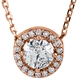 Picture of 0.38 Total Carat Halo Round Diamond Necklace