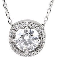 Picture of 0.55 Total Carat Halo Round Diamond Necklace