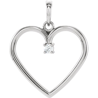 Picture of 0.04 Total Carat Heart Round Diamond Pendant