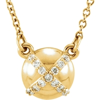 Picture of 0.07 Total Carat Designer Round Diamond Necklace