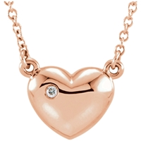 Picture of 0.01 Total Carat Heart Round Diamond Necklace