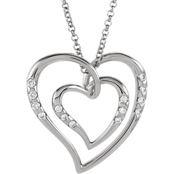 Picture of 0.10 Total Carat Heart Round Diamond Necklace