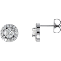 Picture of 0.38 Total Carat Halo Round Diamond Earrings