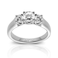 Picture of 0.95 Total Carat Three Stone Engagement Round Diamond Ring