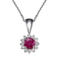 Picture of 0.59 Total Carat Halo Round Diamond Pendant