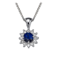 Picture of 0.59 Total Carat Halo Round Diamond Pendant