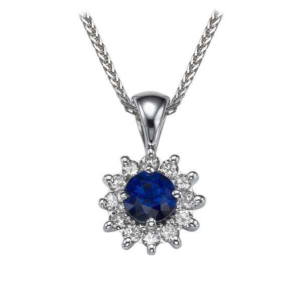 Picture of 0.84 Total Carat Halo Round Diamond Pendant