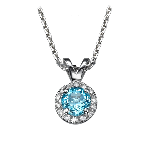 Picture of 0.40 Total Carat Halo Round Diamond Pendant